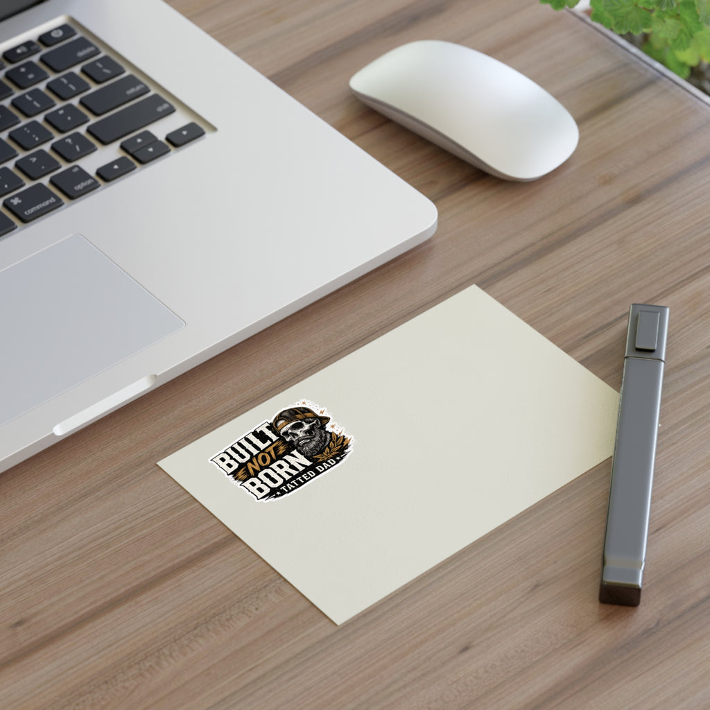 Built Not Born Skull Sticker Sheet – 'Tatted Dad' Vintage Motorcycle Skull Decal