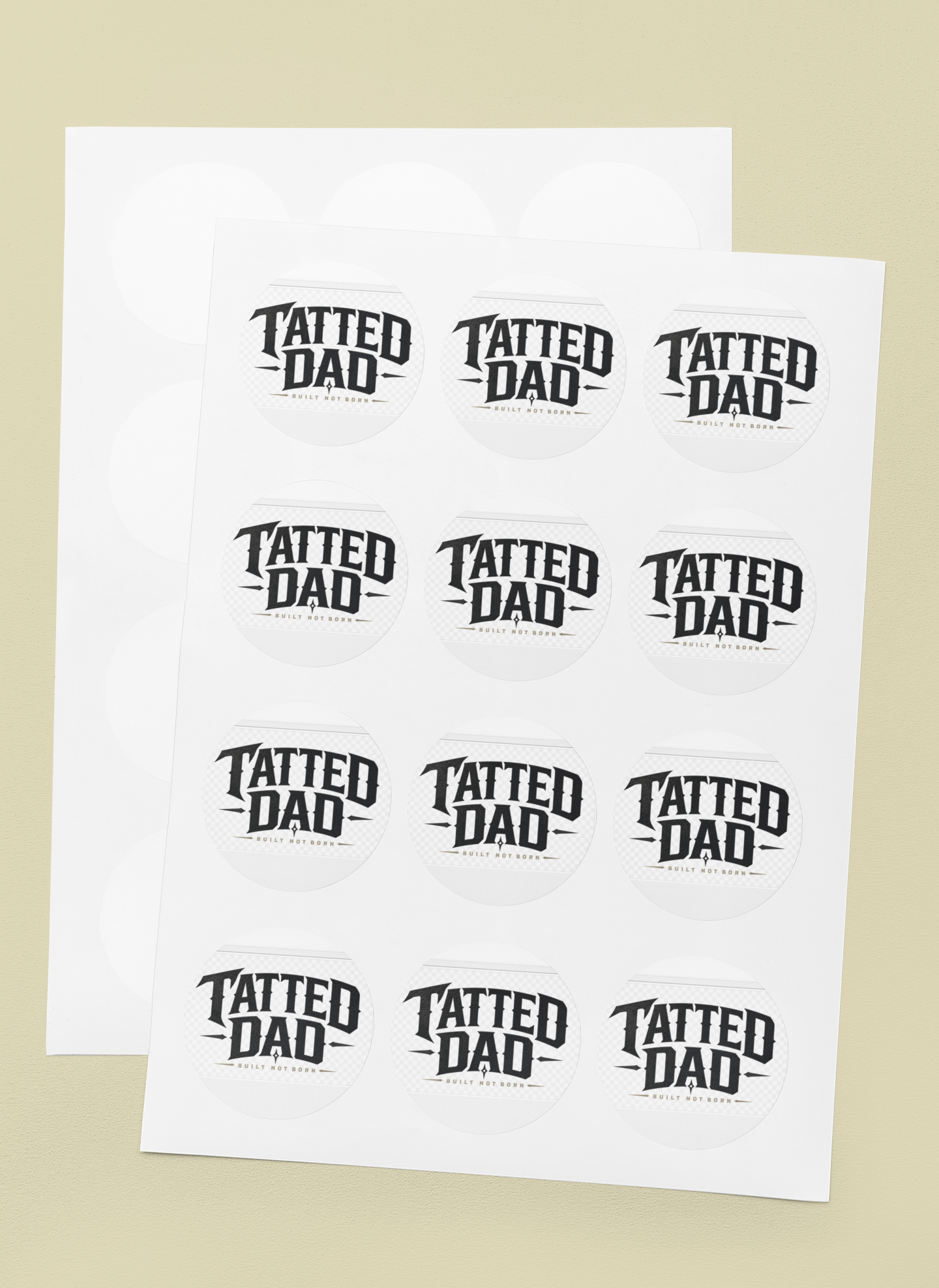 Tatted Dad - Built Not Born LogoSticker Sheets