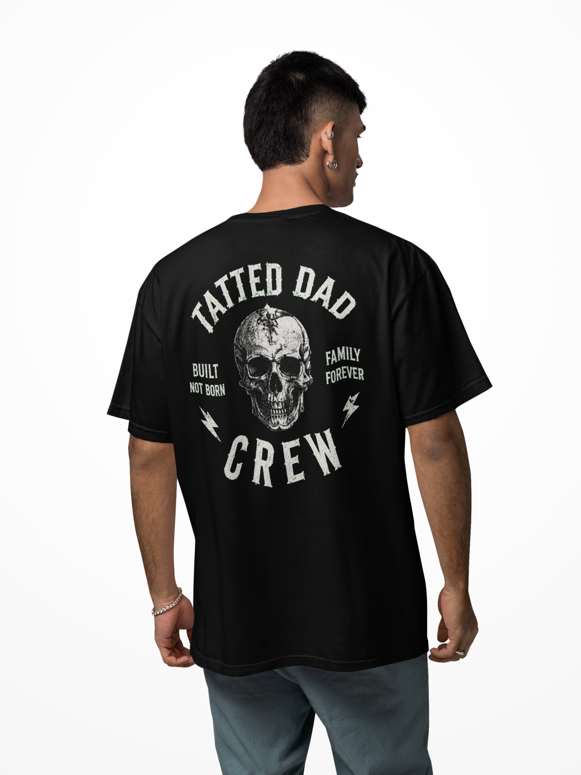 T-Shirt — “Tatted Dad Crew” Skull Graphic Tee