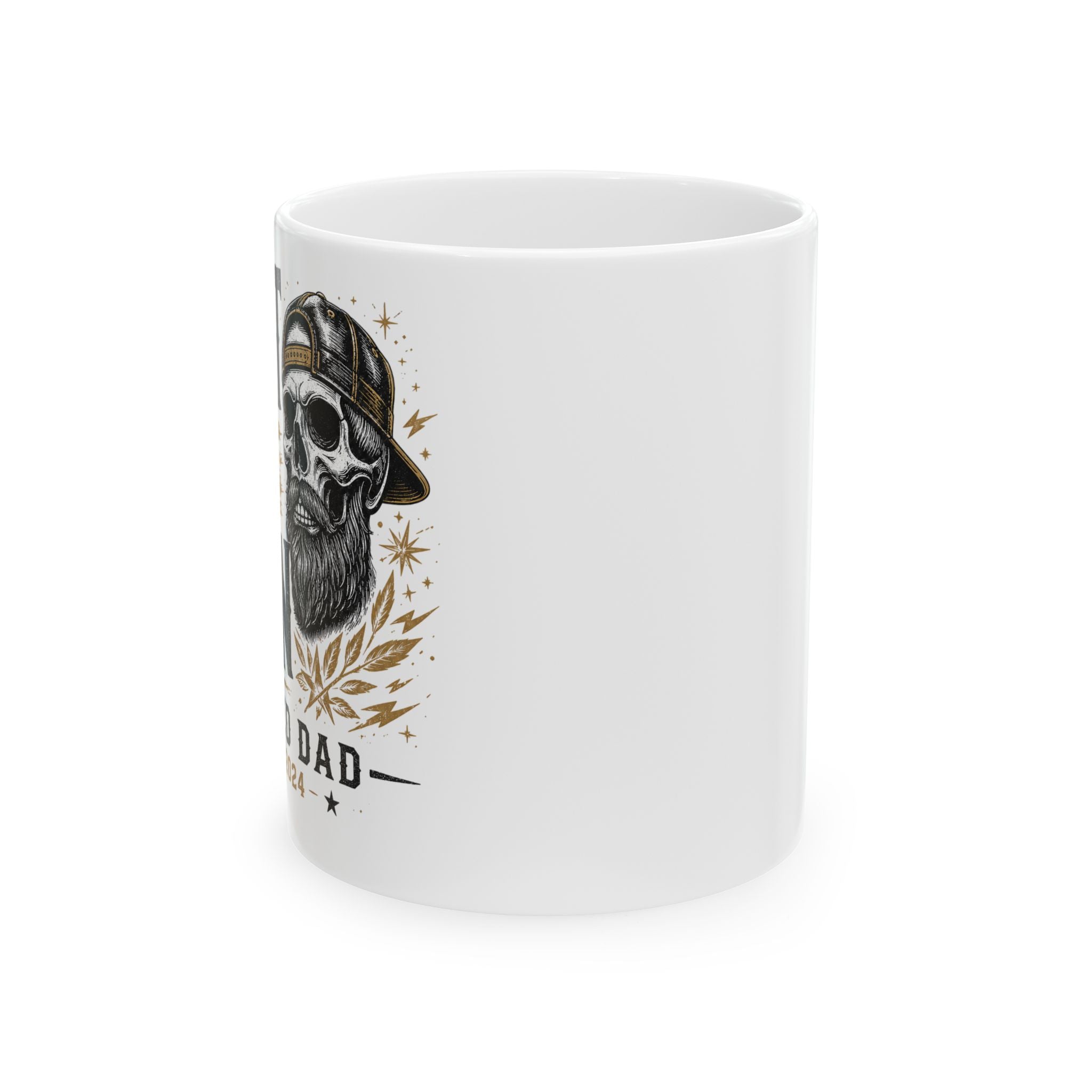 Skull Dad Ceramic Mug – Rustic 'Bury Me With Boots On' Fathers Day Coffee Cup (11oz/15oz)
