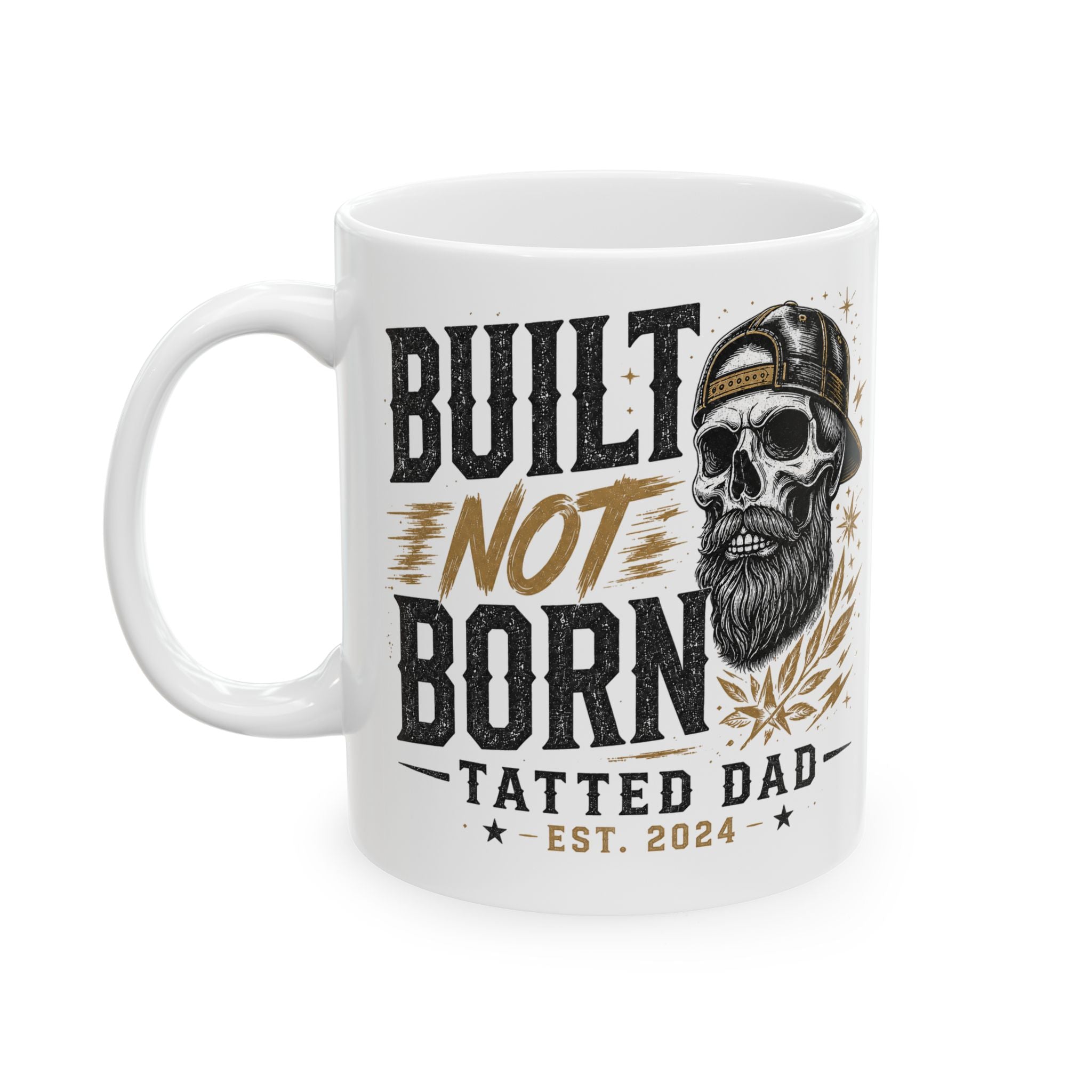 Skull Dad Ceramic Mug – Rustic 'Bury Me With Boots On' Fathers Day Coffee Cup (11oz/15oz)